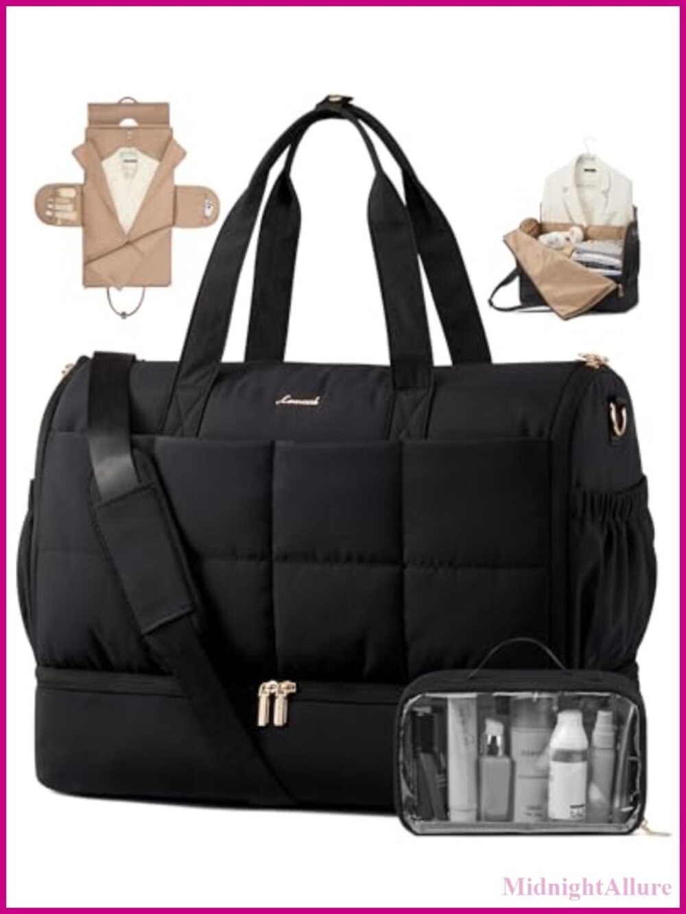 LOVEVOOK Convertible Garment Bag Travel Duffel with Shoe Pouch